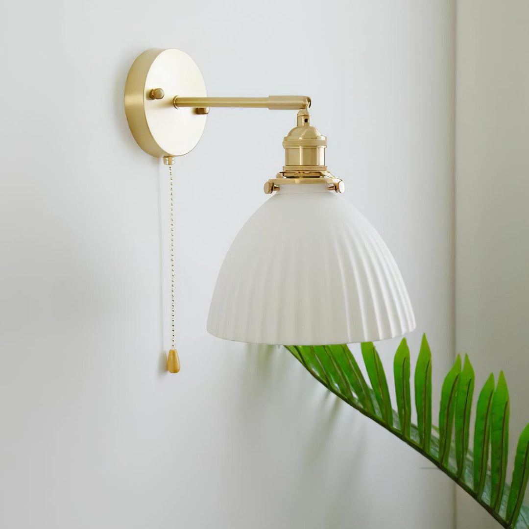 Brass Pleated Ceramic Wall light fixture Wall Lamp | Kalsten