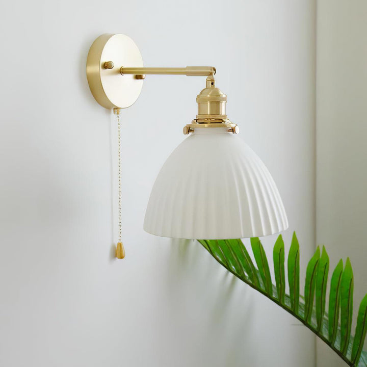 Brass Pleated Ceramic Wall light fixture Wall Lamp | Kalsten