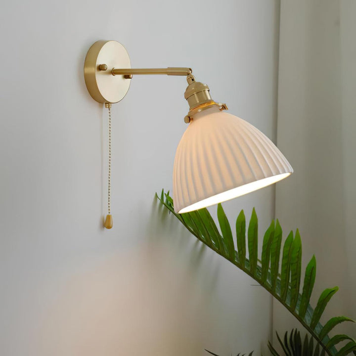 Brass Pleated Ceramic Wall light fixture Wall Lamp | Kalsten