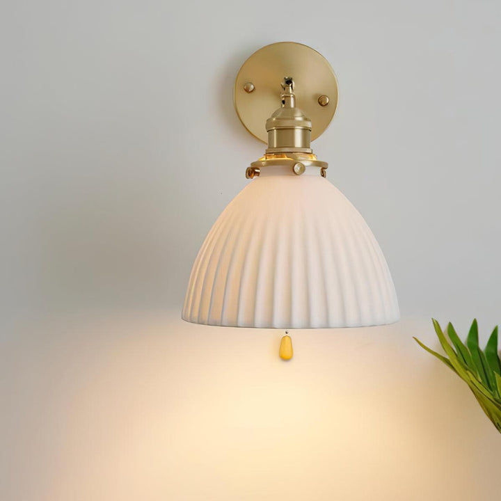 Brass Pleated Ceramic Wall light fixture Wall Lamp | Kalsten