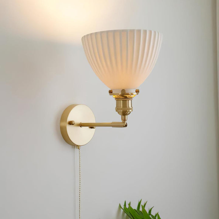Brass Pleated Ceramic Wall light fixture Wall Lamp | Kalsten