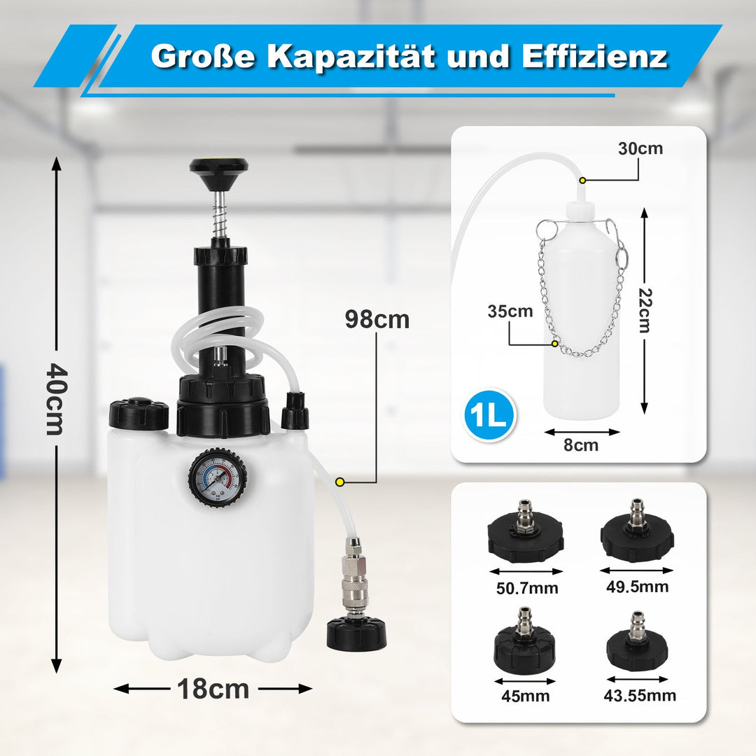 3L brake fluid brake bleeding device with 1L suction container | Kalsten