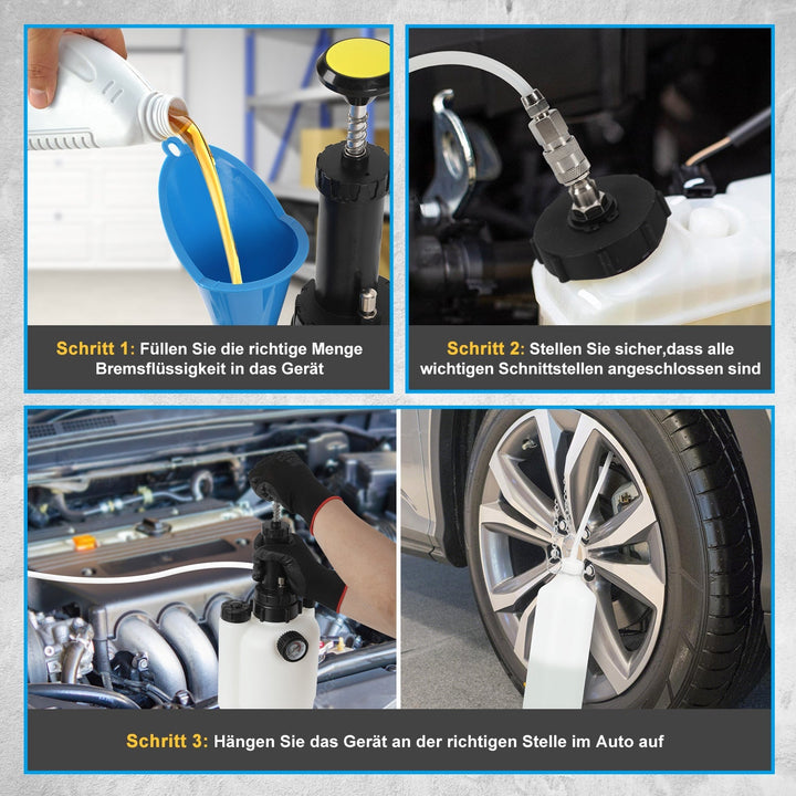 3L brake fluid brake bleeding device with 1L suction container | Kalsten