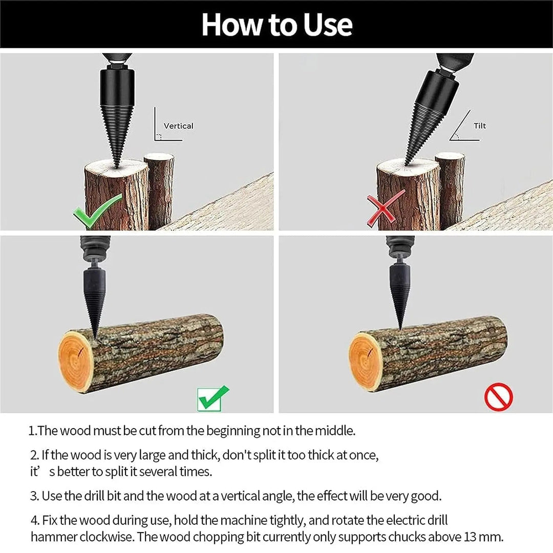 Kalsten | Firewood Drill Bit Set – Split wood easily with the cordless drill