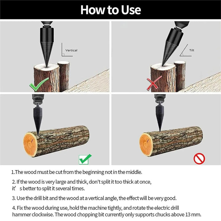 Kalsten | Firewood Drill Bit Set – Split wood easily with the cordless drill