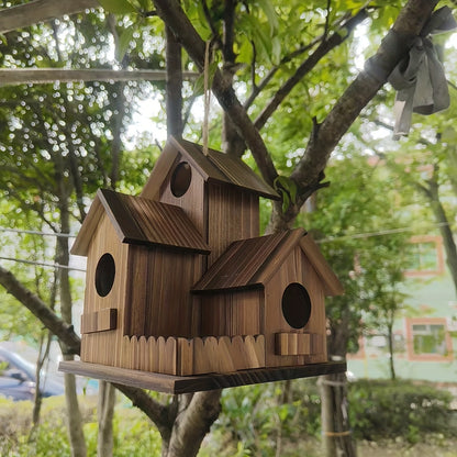 Skanto | Rustic Multi-Room Birdhouse Feeder