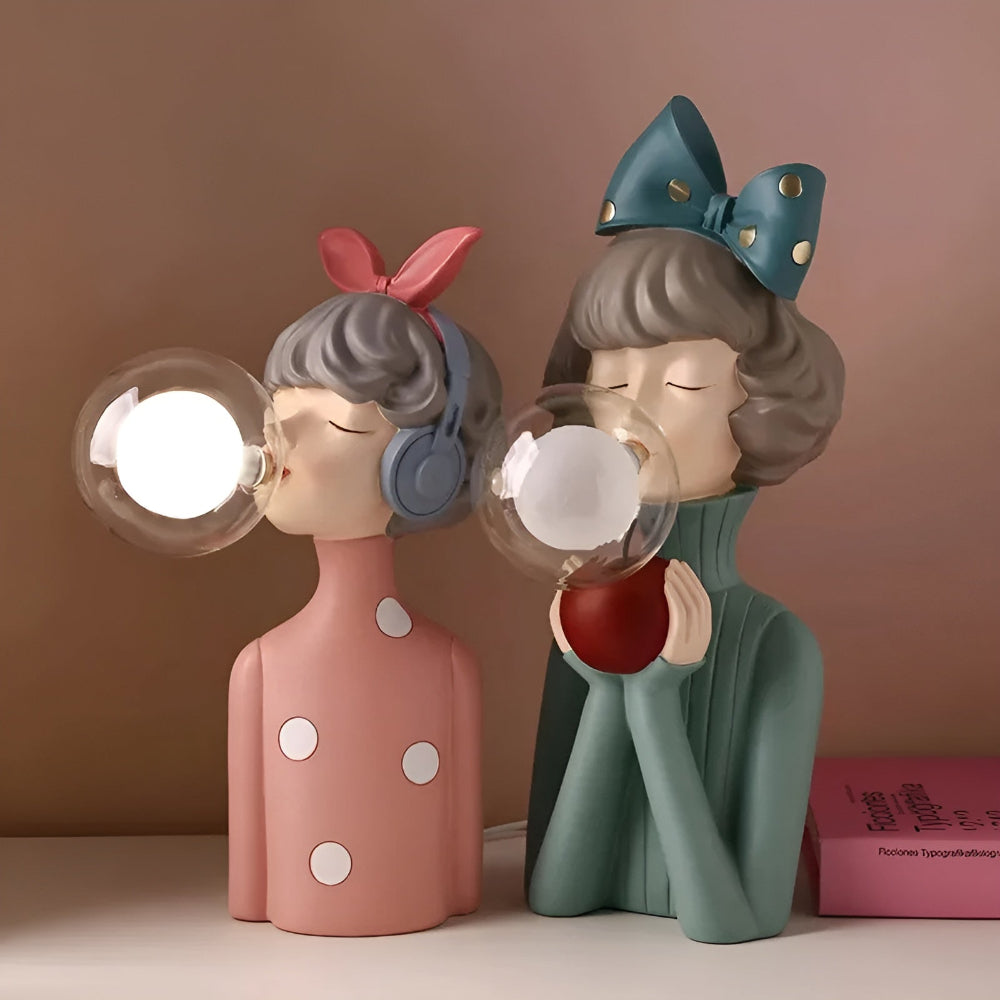 BubbleFairies Table Lamp – Enchanting Quartet Cartoon Girl Figurine Light | Kalsten