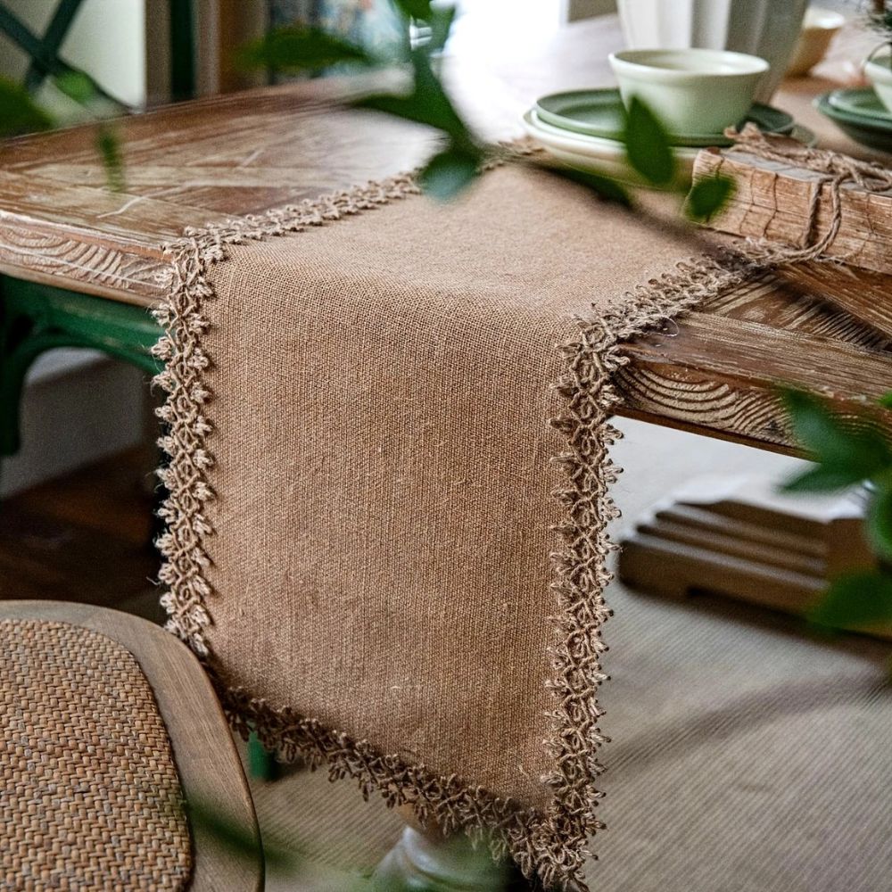 Kalsten | Burlap Charm Boho Table Runner