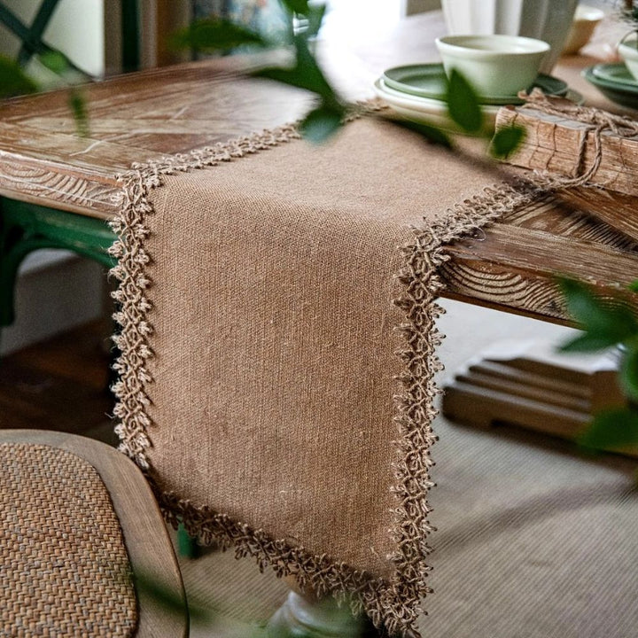 Kalsten | Burlap Charm Boho Table Runner