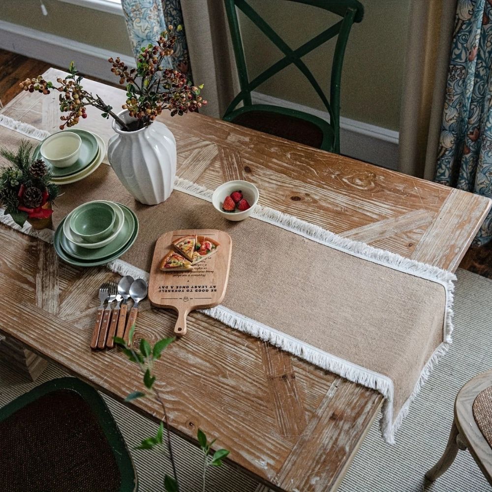 Kalsten | Burlap Charm Boho Table Runner