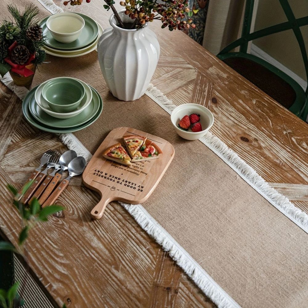 Kalsten | Burlap Charm Boho Table Runner