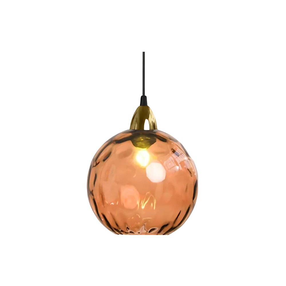 Pendant Light Ripple Glass 7.9 in Sphere Adjustable Dining Room Kitchen Hanging Ceiling Lamp Modern Nordic Minimalist Fixture | Kalsten