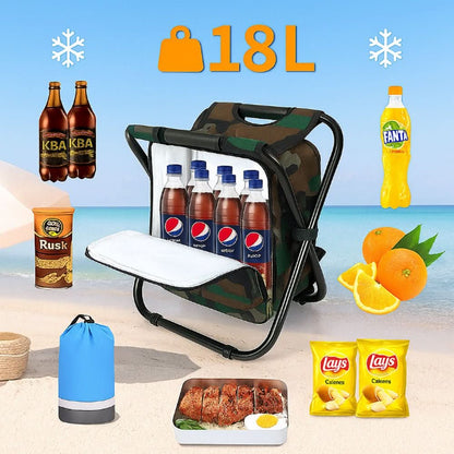 Skanto | 3-in-1 Backpack with Foldable Chair & Cooler for Outdoor Adventures