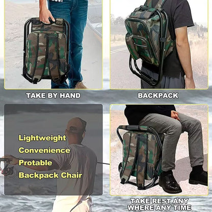 Skanto | 3-in-1 Backpack with Foldable Chair & Cooler for Outdoor Adventures