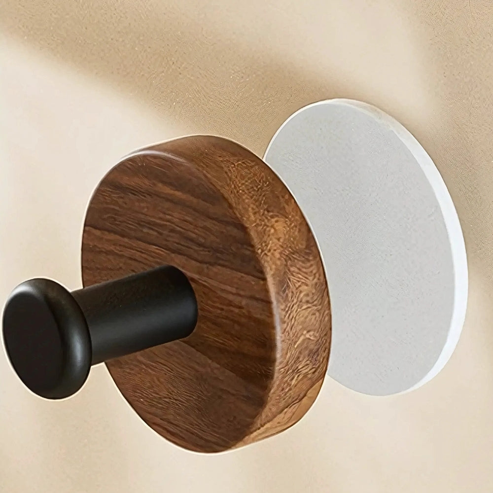 Kalsten | Chic Round Self-Adhesive Timber Wall Hook Piece