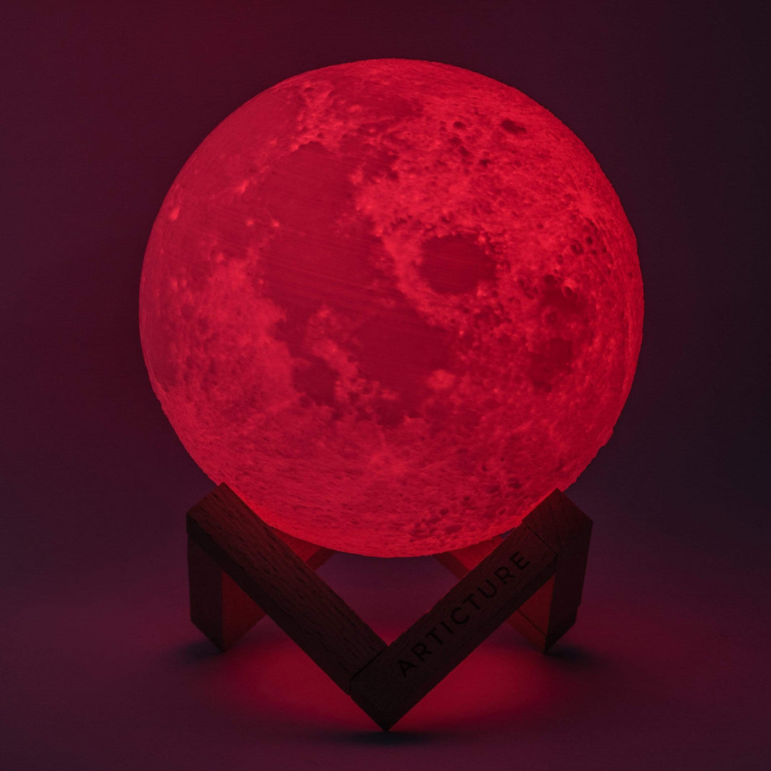 3D Moon Lamp with Wooden Base Kalsten