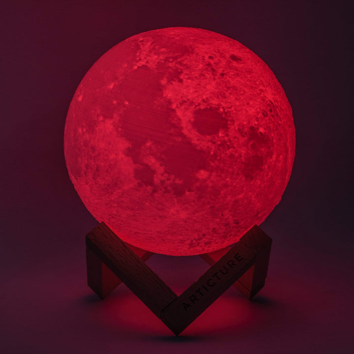 3D Moon Lamp with Wooden Base Kalsten