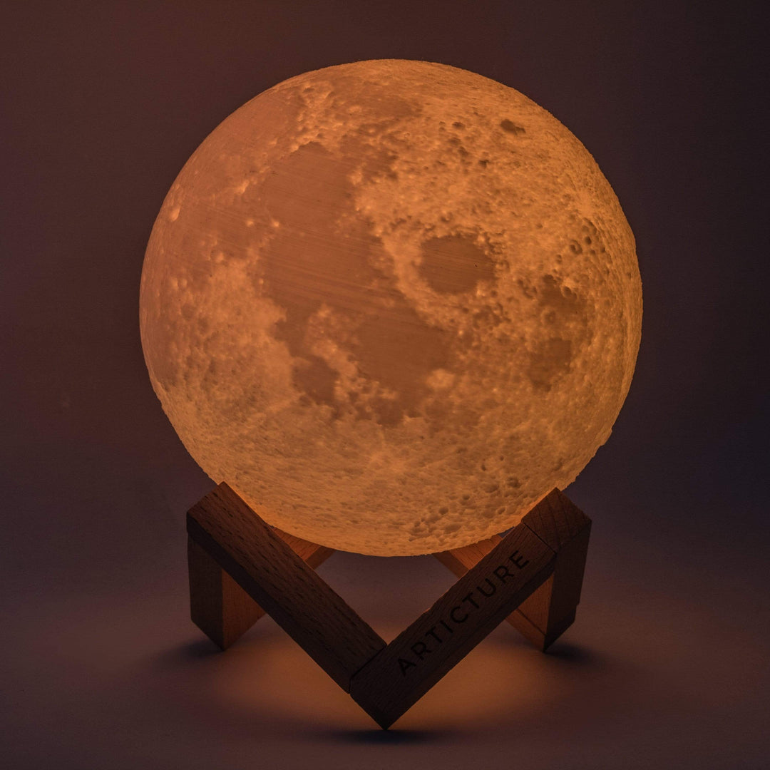 3D Moon Lamp with Wooden Base Kalsten