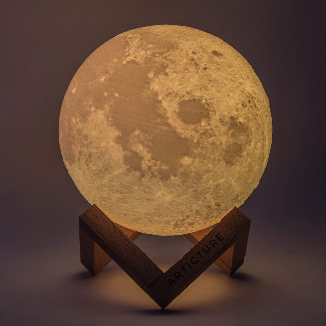 3D Moon Lamp with Wooden Base Kalsten