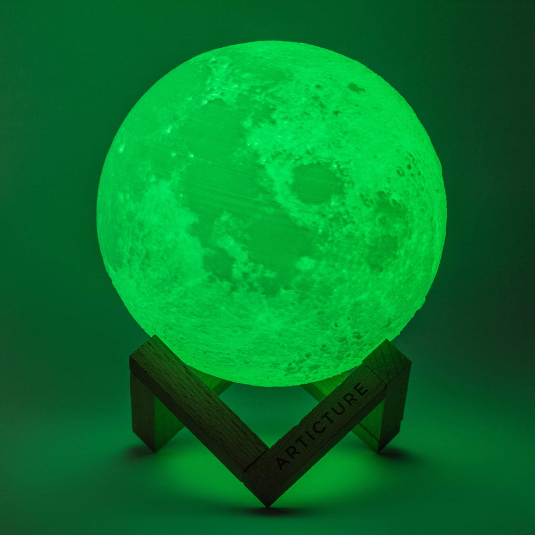 3D Moon Lamp with Wooden Base Kalsten