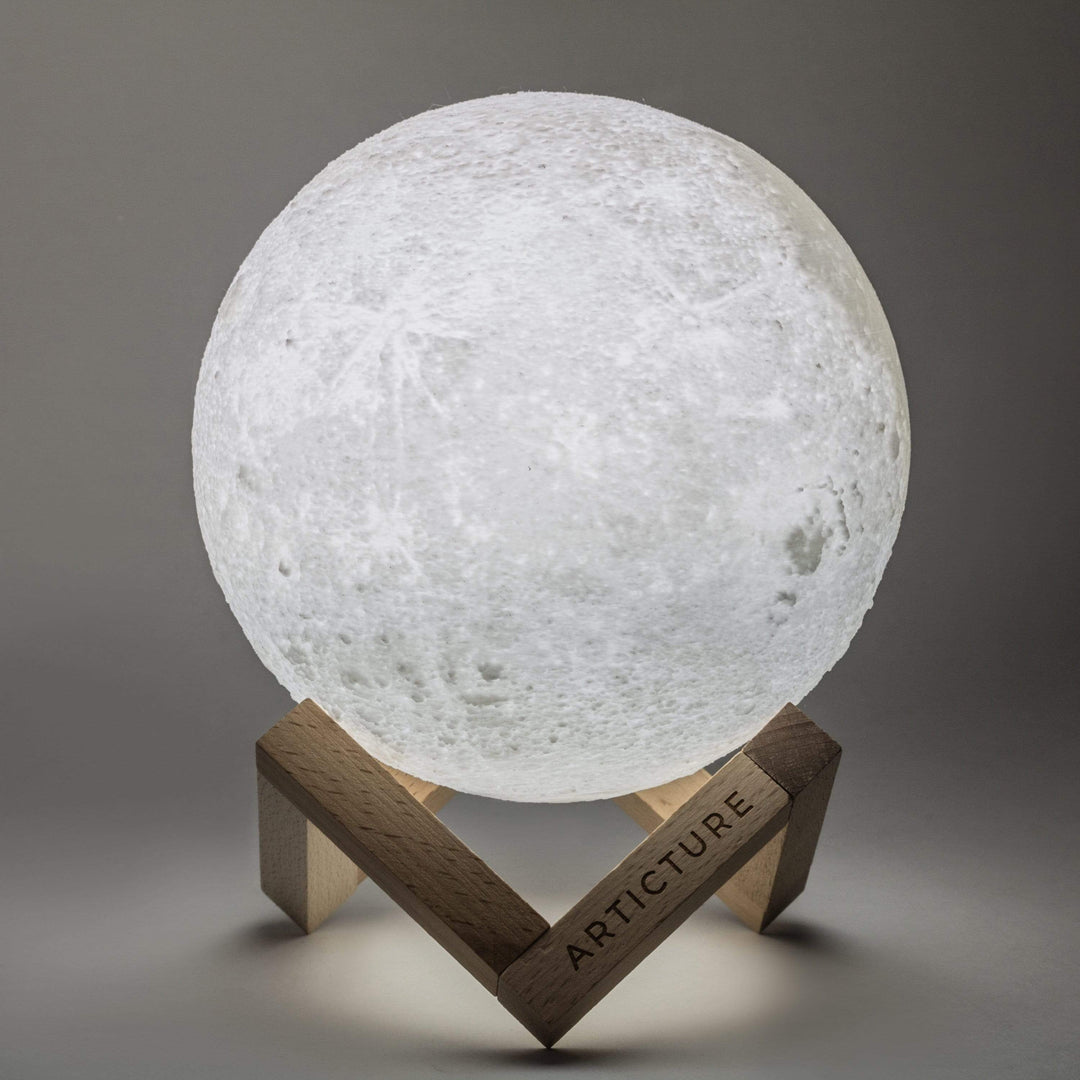 3D Moon Lamp with Wooden Base Kalsten