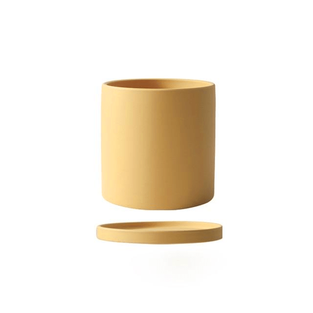 Kalsten | Elegant flowerpot made of ceramic with saucer