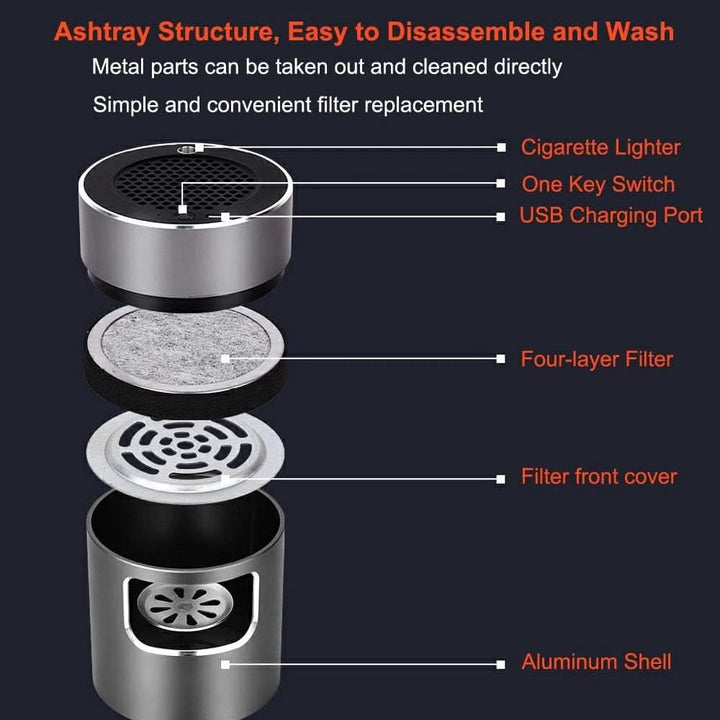 Kalsten | USB-powered Ashtray with HEPA Filter & Ionizer