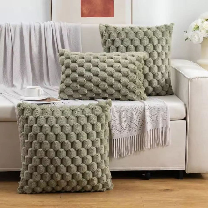 Kalsten | Cushion cover made of cotton blend with fluffy 3D feel