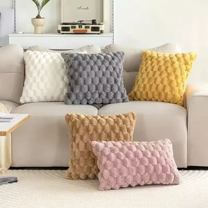 Kalsten | Cushion cover made of cotton blend with fluffy 3D feel