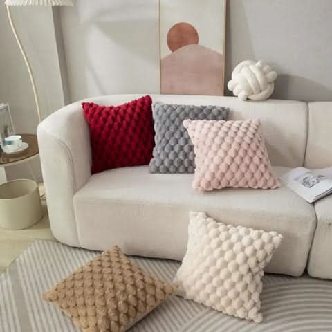 Kalsten | Cushion cover made of cotton blend with fluffy 3D feel