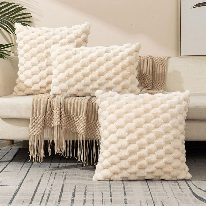 Kalsten | Cushion cover made of cotton blend with fluffy 3D feel