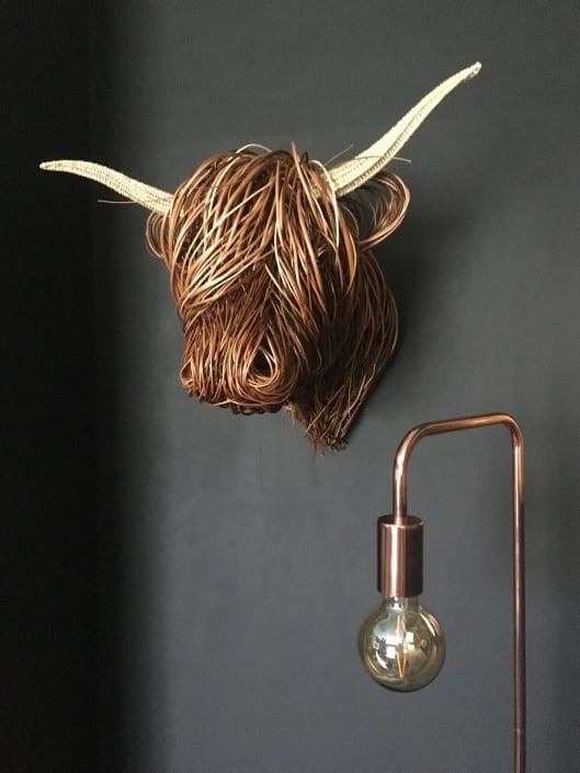 Kalsten | Elegant cow wall sculpture in country house style