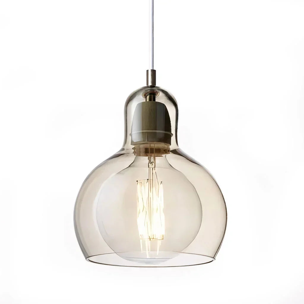Pendant Light Glass 8 in Clear Warm Glow Living Room Bedroom Dining Room Hanging Lamp | Kalsten