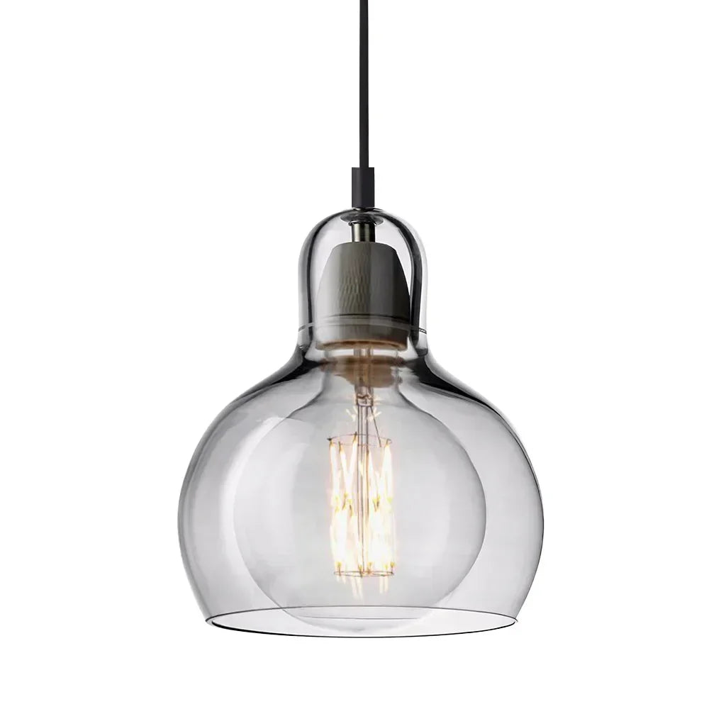 Pendant Light Glass 8 in Clear Warm Glow Living Room Bedroom Dining Room Hanging Lamp | Kalsten