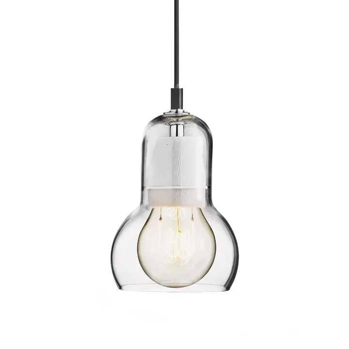 Pendant Light Glass 8 in Clear Warm Glow Living Room Bedroom Dining Room Hanging Lamp | Kalsten