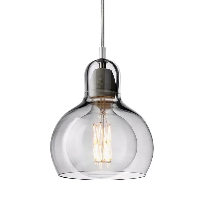 Pendant Light Glass 8 in Clear Warm Glow Living Room Bedroom Dining Room Hanging Lamp | Kalsten