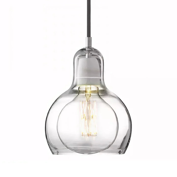 Pendant Light Glass 8 in Clear Warm Glow Living Room Bedroom Dining Room Hanging Lamp | Kalsten