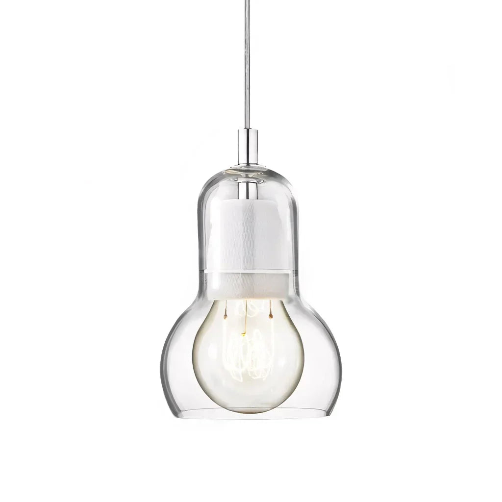 Pendant Light Glass 8 in Clear Warm Glow Living Room Bedroom Dining Room Hanging Lamp | Kalsten