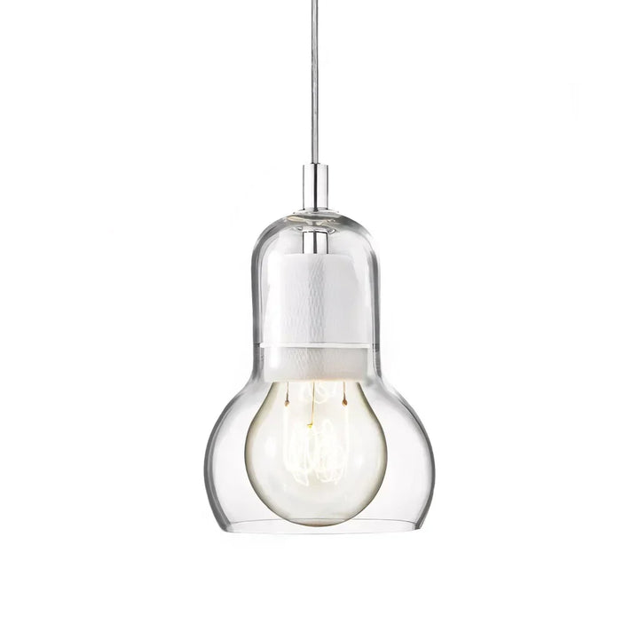 Pendant Light Glass 8 in Clear Warm Glow Living Room Bedroom Dining Room Hanging Lamp | Kalsten