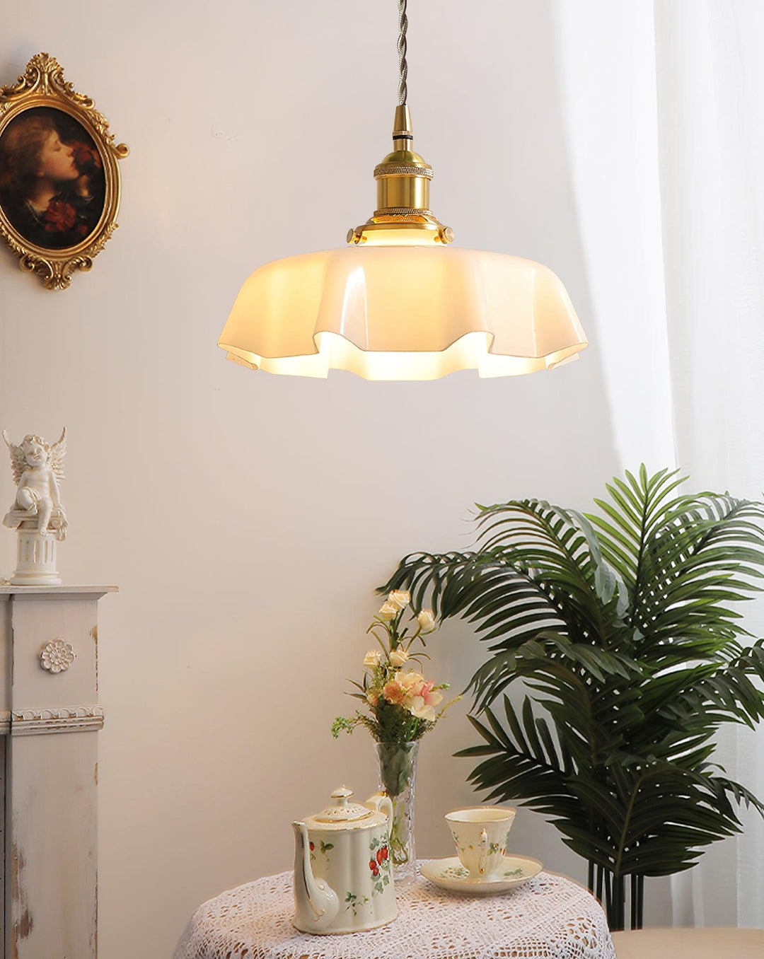French Flower Droplight Pendant Swag Light | Kalsten