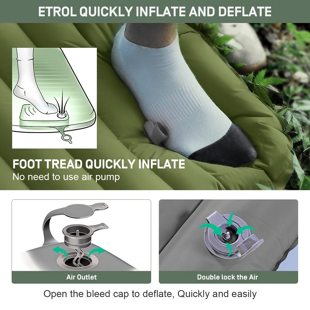 Skanto | Inflatable Camping Mattress | Waterproof, Portable & Easy Inflation for Outdoor Adventures