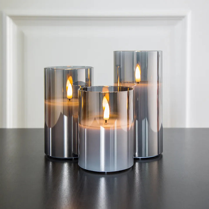 Flameless LED Candles in Glass – Set Kalsten