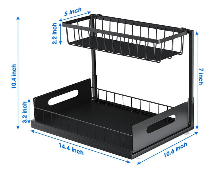 Kalsten | 2-Tier Under Sink Sliding Cabinet Organiser – Arlo