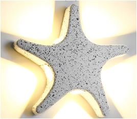 Kalsten | Contemporary Simplicity Aluminum Starfish Design LED Waterproof Wall Lantern Lamp for Outdoor Terrace
