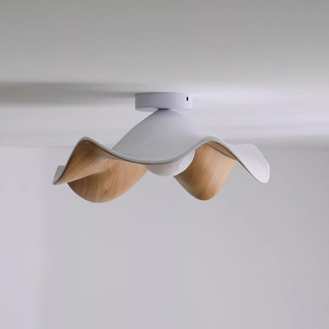 Ceiling Light Resin Wood Grain 11 in Flush Mount Bathroom Hallway Wall Fixture Modern Minimalist | Kalsten