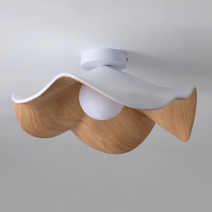 Ceiling Light Resin Wood Grain 11 in Flush Mount Bathroom Hallway Wall Fixture Modern Minimalist | Kalsten