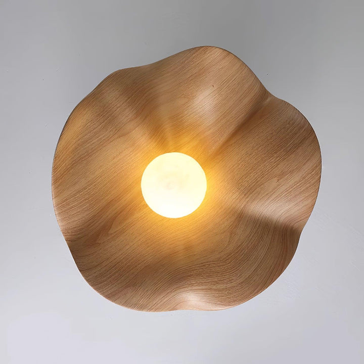 Ceiling Light Resin Wood Grain 11 in Flush Mount Bathroom Hallway Wall Fixture Modern Minimalist | Kalsten