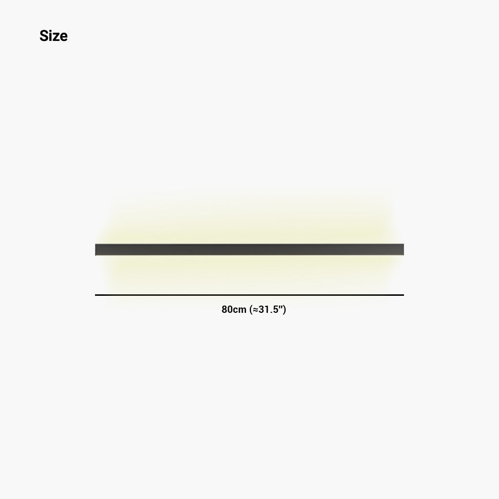 Ceiling Light Iron Linear LED 23.6 in Flush Mount Black White Modern Living Room Hallway Minimalist Strip Lighting Fixture | Kalsten