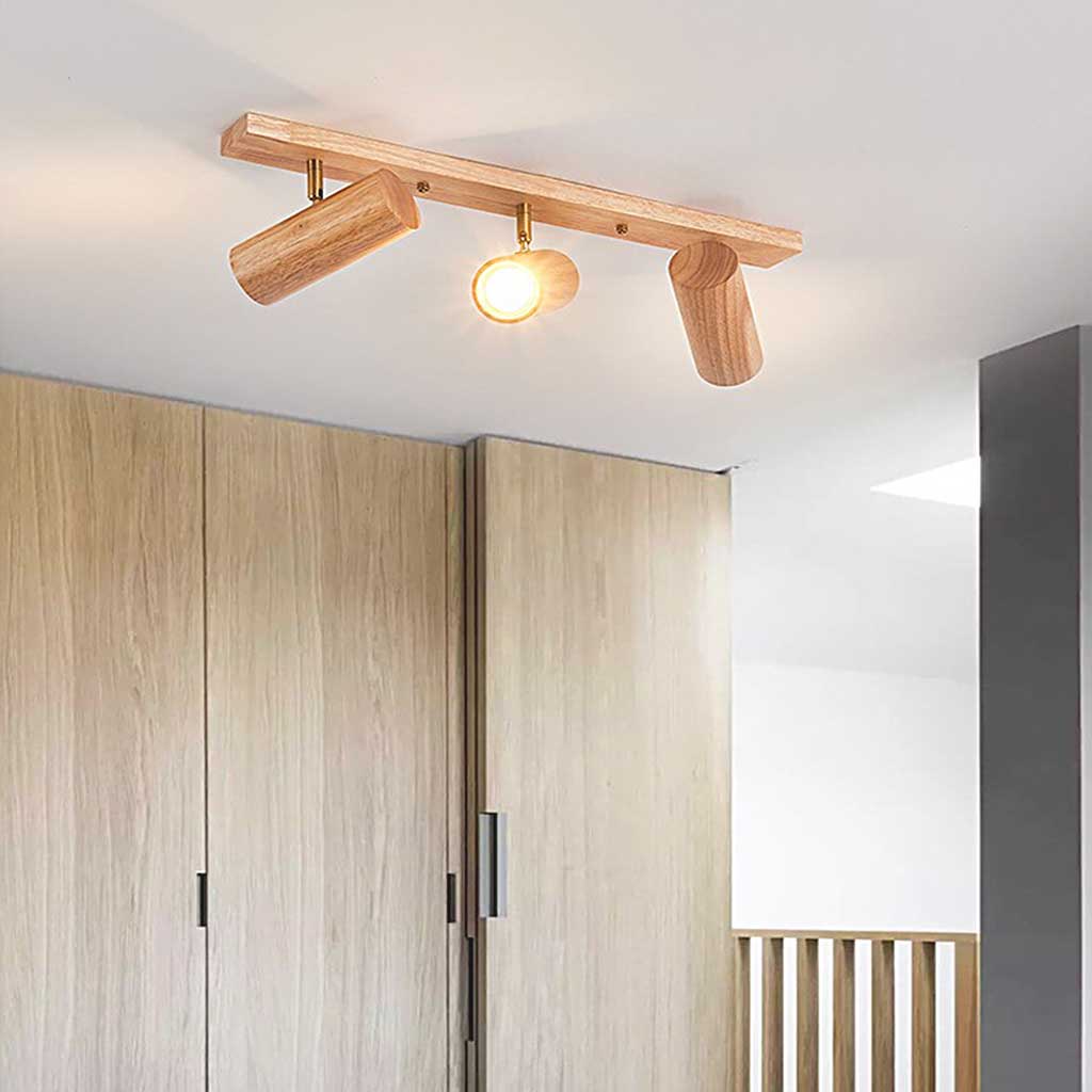 Ceiling Wall Spotlight Wood Adjustable 5.9 in (15.0 cm) Modern Nordic 1 3 4 Heads | Kalsten