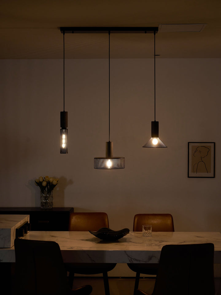 Pendant Light Cement Metal 9.8 in Adjustable Indoor Ceiling Lamp Black Grey Dining Kitchen Bedroom Accent | Kalsten